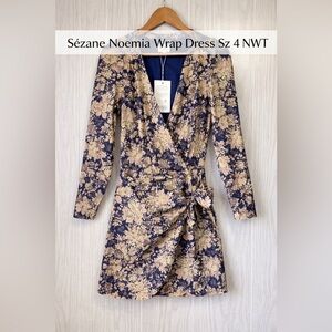 Sézane Noemia Country Flowers Wrap Dress FR 36 / US 4 NWT